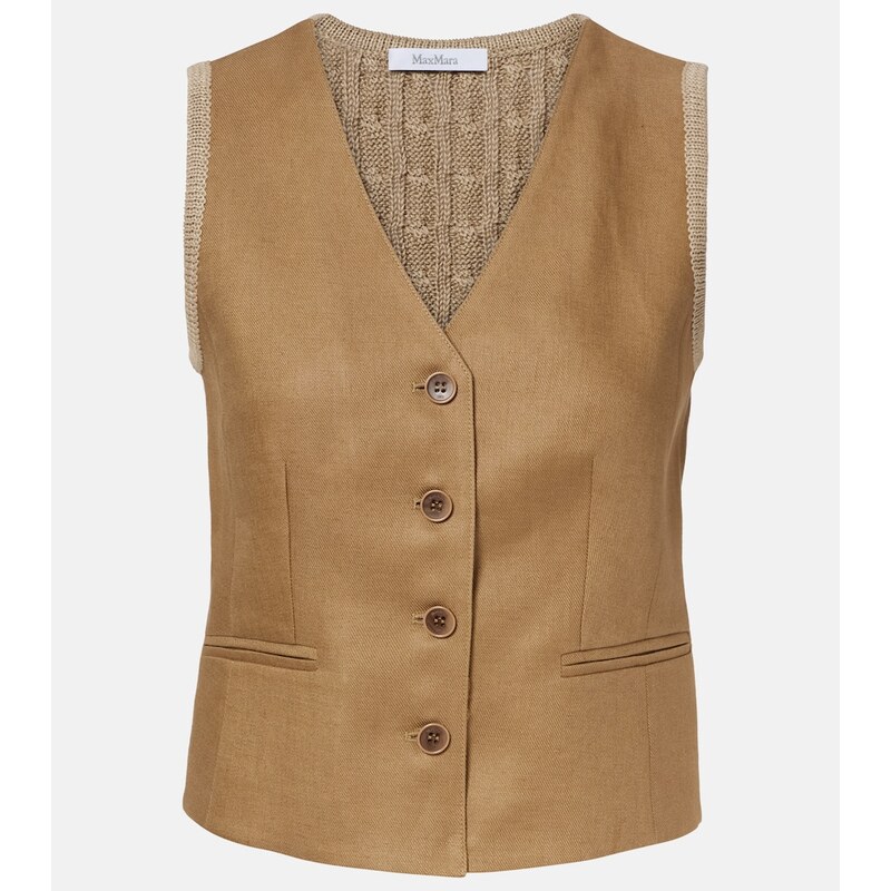 Max Mara Calibri cable-knit linen vest