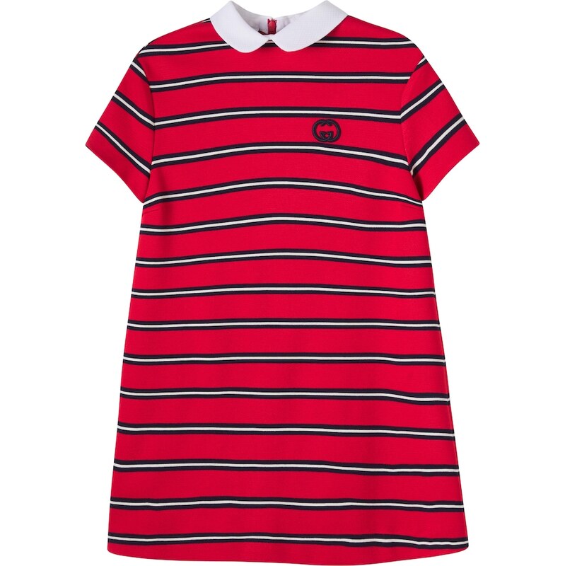Gucci Kids Interlocking G striped polo dress