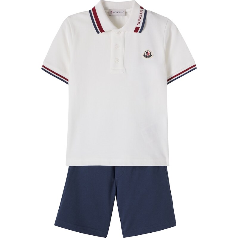 Moncler Enfant Cotton piquÃ polo shirt and shorts set