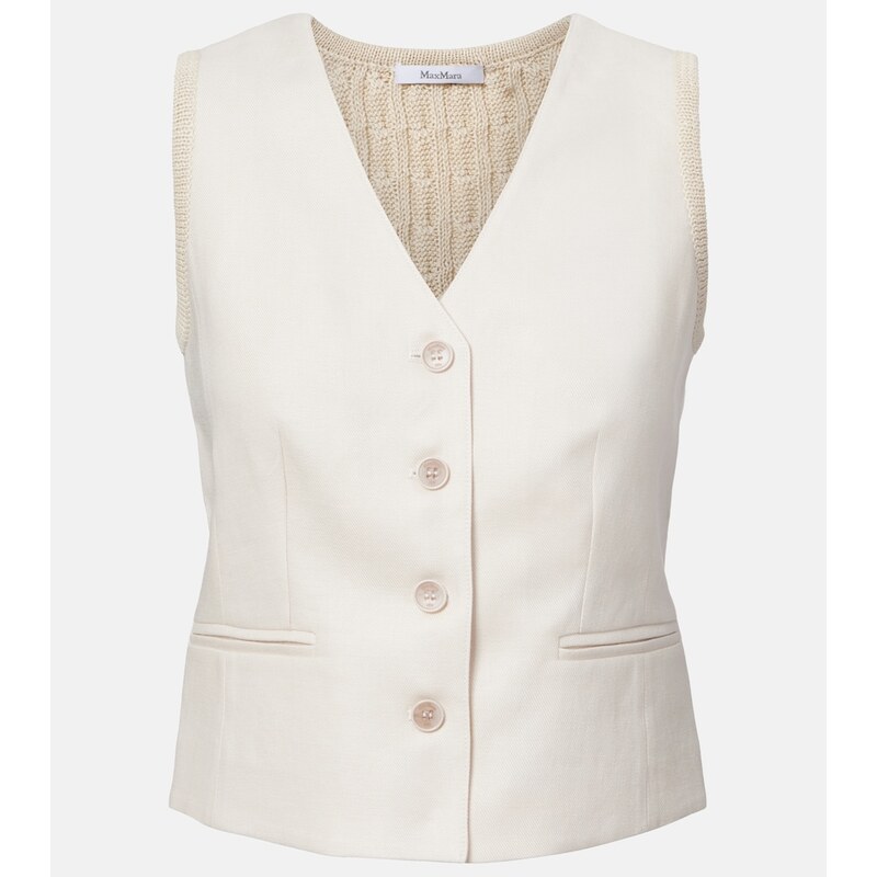 Max Mara Calibri cable-knit linen vest