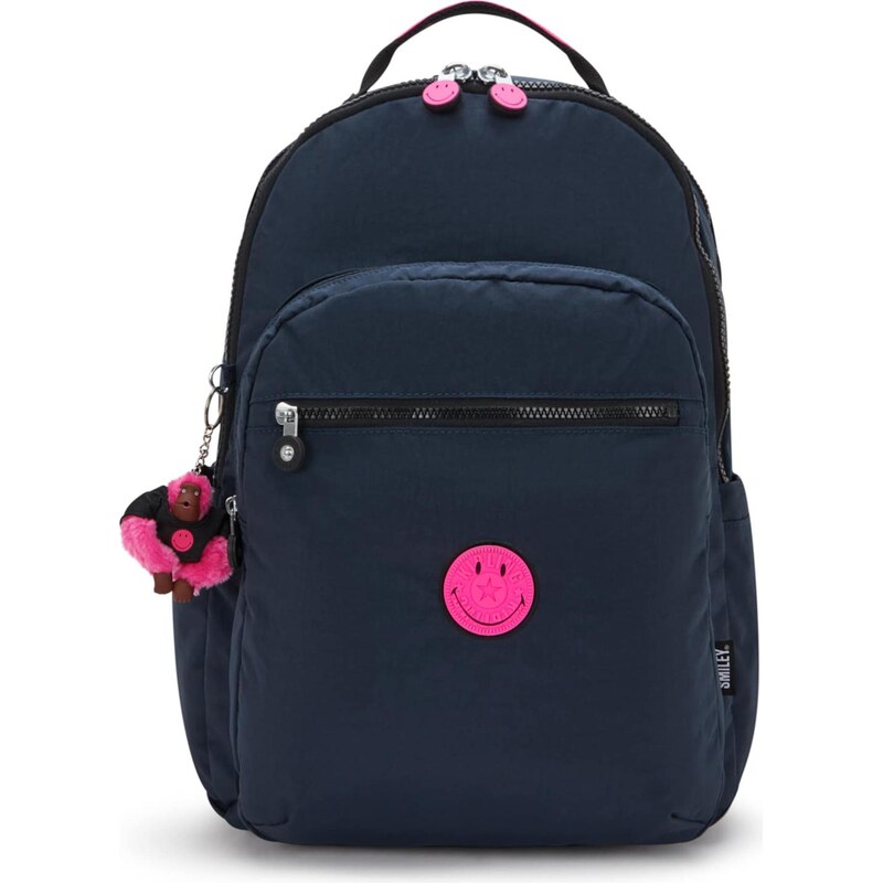KIPLING Batoh Seoul Lap tmavě modrá / svítivě růžová 114478171