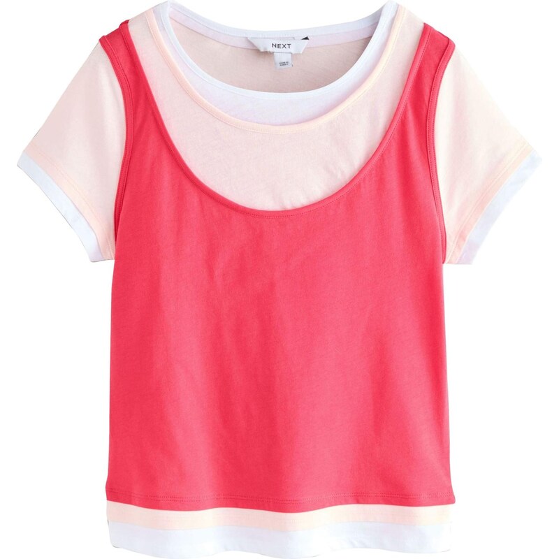 Next Tričko béžová / pink / bílá