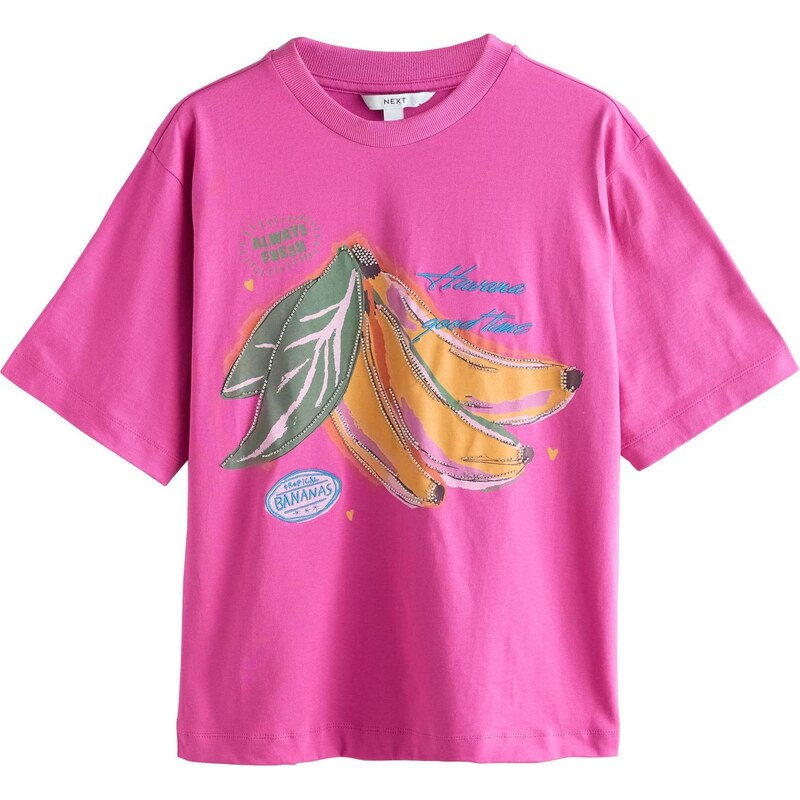 Next Tričko Beaded Banana modrá / žlutá / zelená / pink