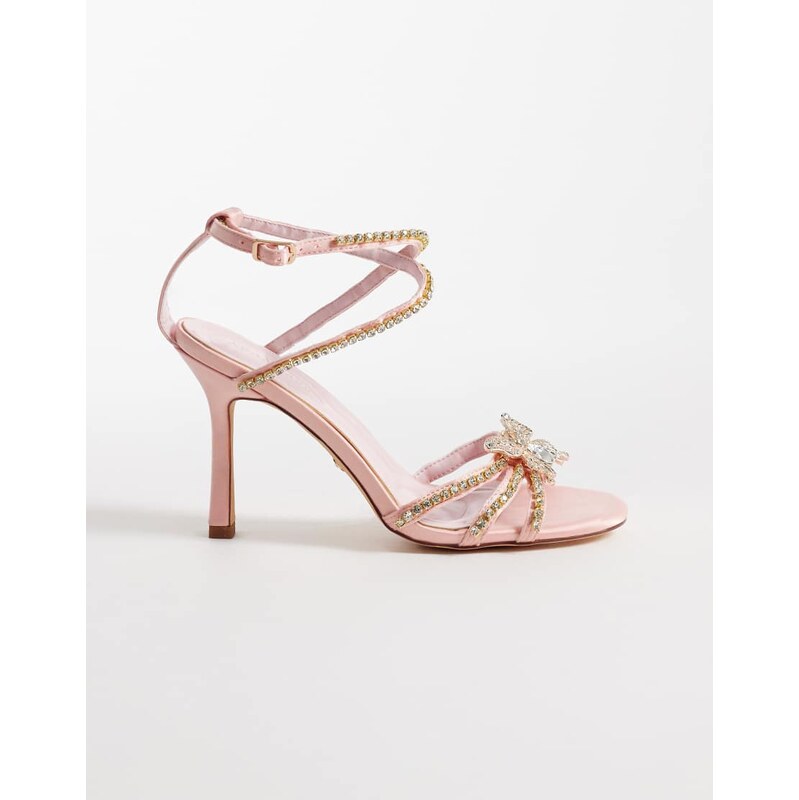 Azalea Wang Margareta embellished heeled sandals with butterfly in 114703965