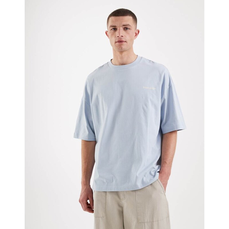 ASOS DESIGN oversized t-shirt with chest text graphic in light