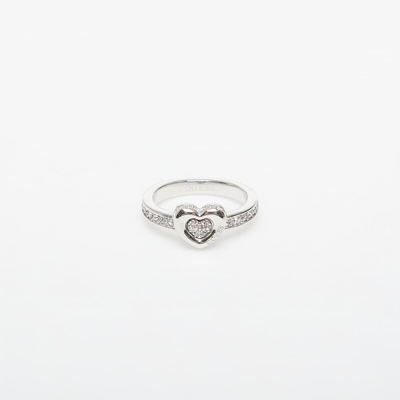 Prsten GUESS L.O.V.E. Rhodium 58 114482143