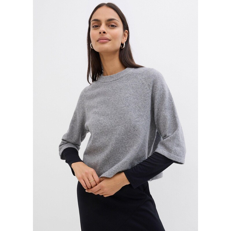 bonprix Oversize pletené tričko šedá Žena
