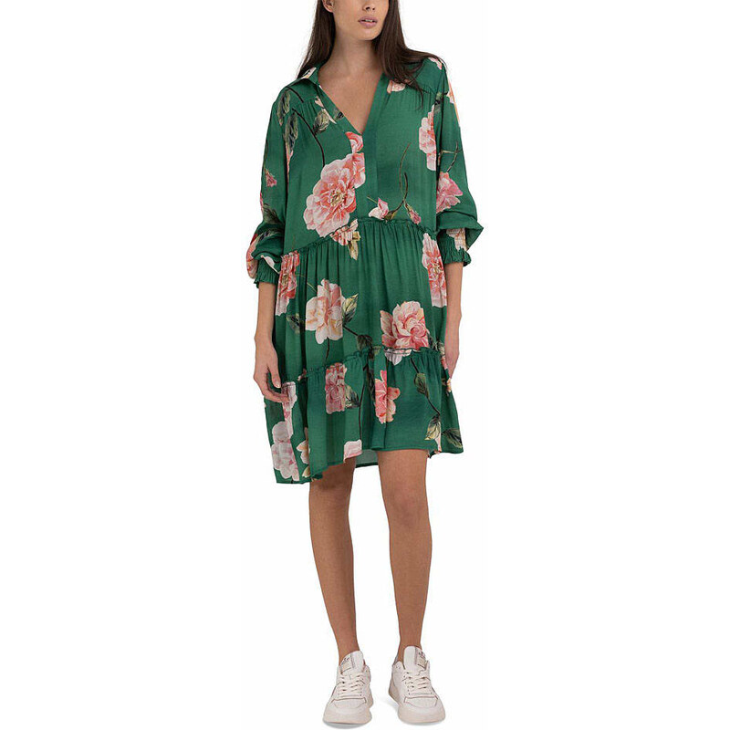 Šaty Replay Grün/ Rosa 8497900