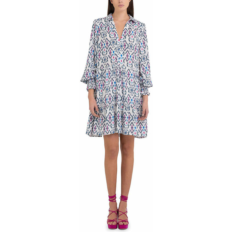 Šaty Replay Weiß/ Blau/ Pink 6184160 114481129