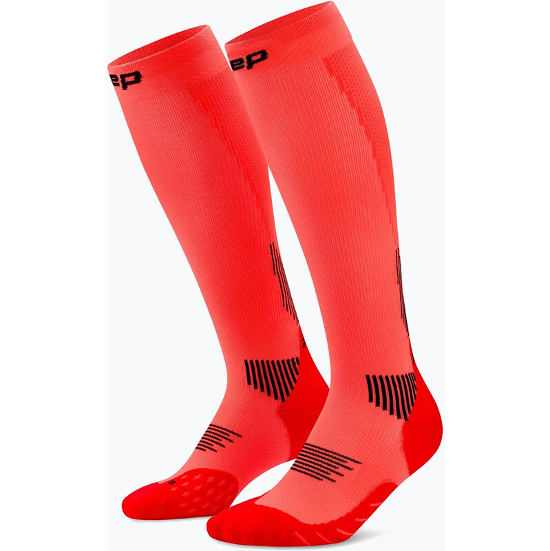 Dámské kompresní ponožky CEP Run Tall 5.0 neon coral