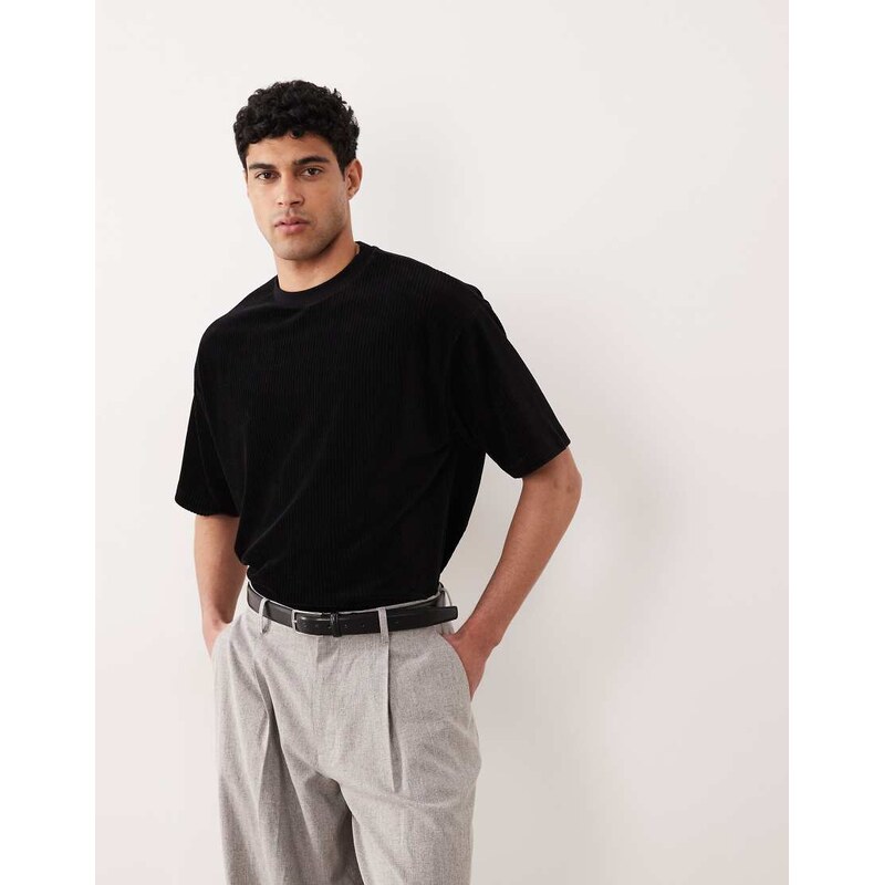 ASOS DESIGN heavyweight boxy oversized t-shirt in black textured
