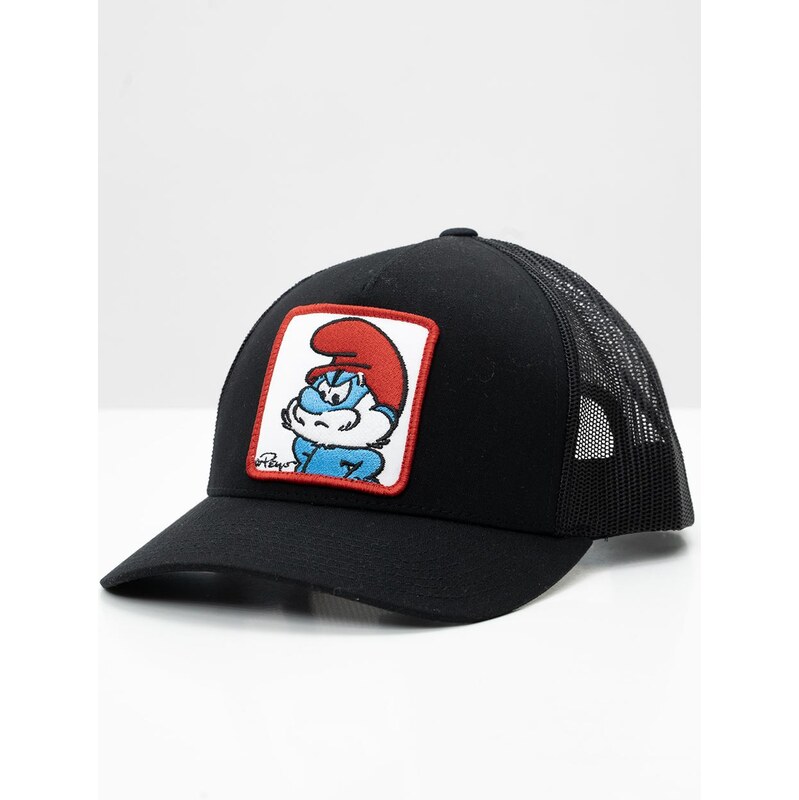 Smerfy Trucker Cap Black Šmoulové Papa Smurf Patch