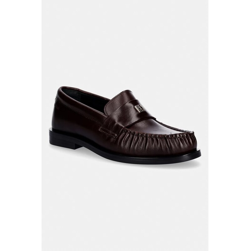 Calvin Klein mokasíny dámské kožené ROUND LOAFER LTH HDW