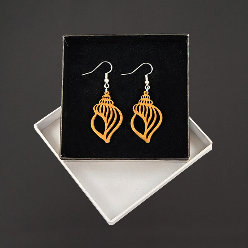 AMADEA Dřevěné visací náušnice, 3,5 cm, český výrobek 114488628