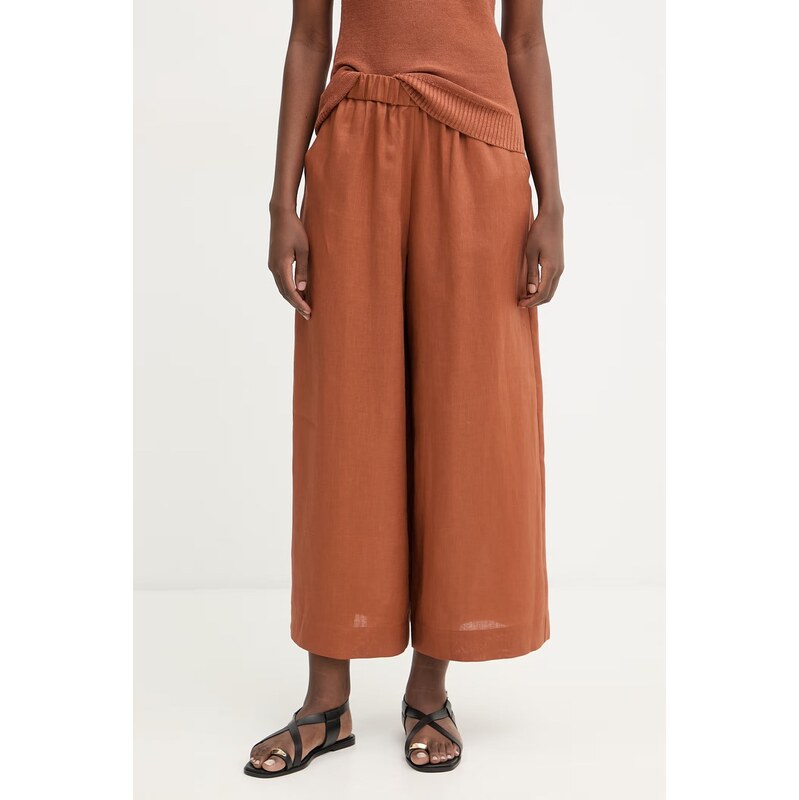 MM by Max Mara kalhoty dámské lněné CANNETI 114488897