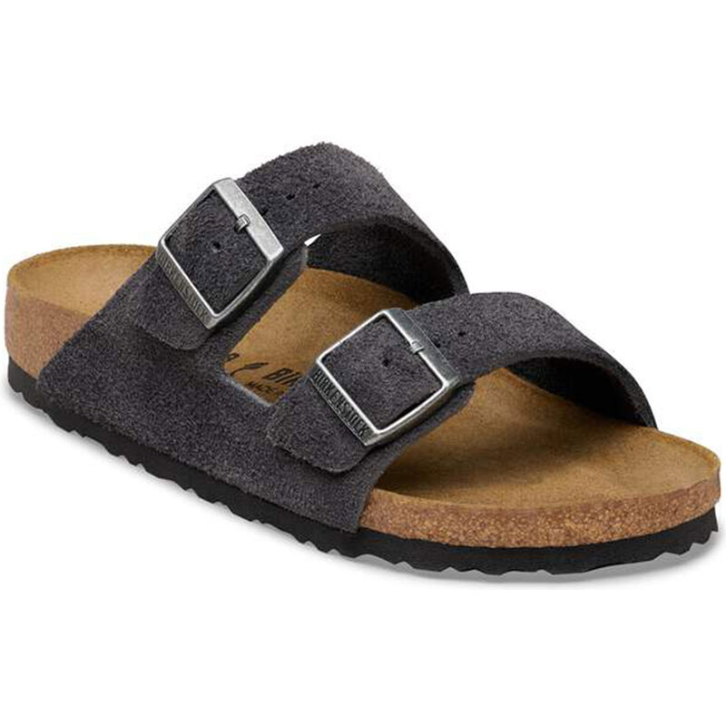 Birkenstock Arizona Suede Leather Regular Fit Charcoal Unisex - Sandály Birkenstock - Černá - 1031632-4.5