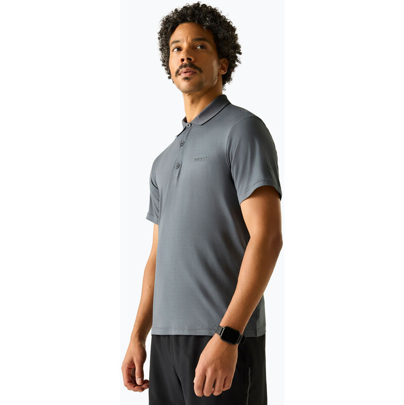 Pánské trekové tričko REGATTA Polo Maverikstretch dark storm