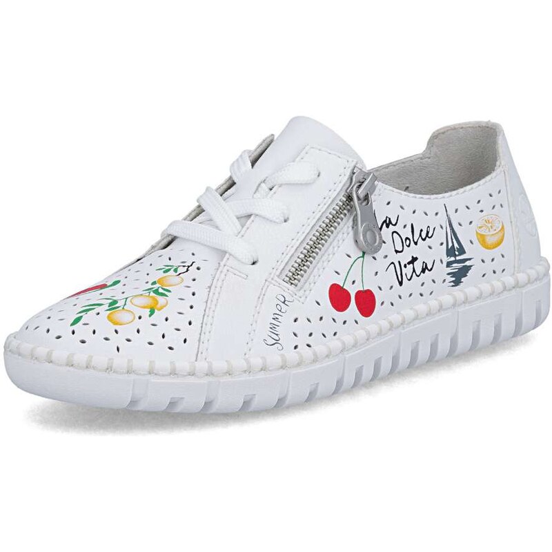Dámské polobotky RIEKER M2310-80 bílá 114491665