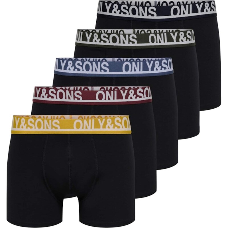 Only & Sons Boxerky ONSTrey modrá / citronová / jedle / vínově