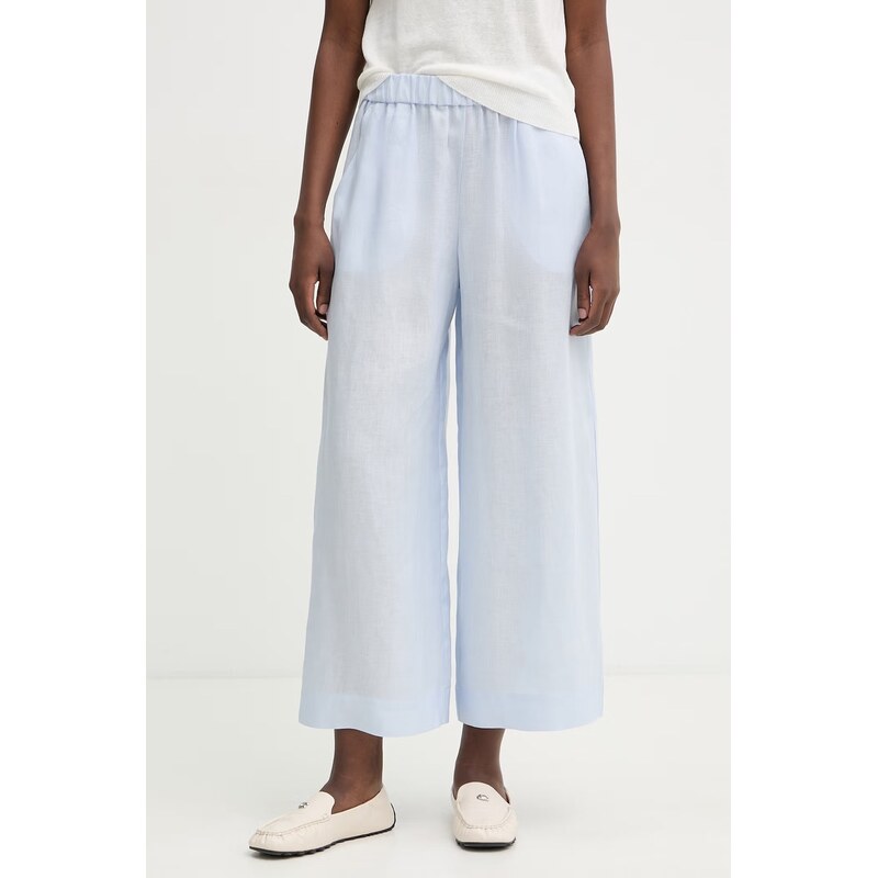 MM by Max Mara kalhoty dámské lněné CANNETI 114488896