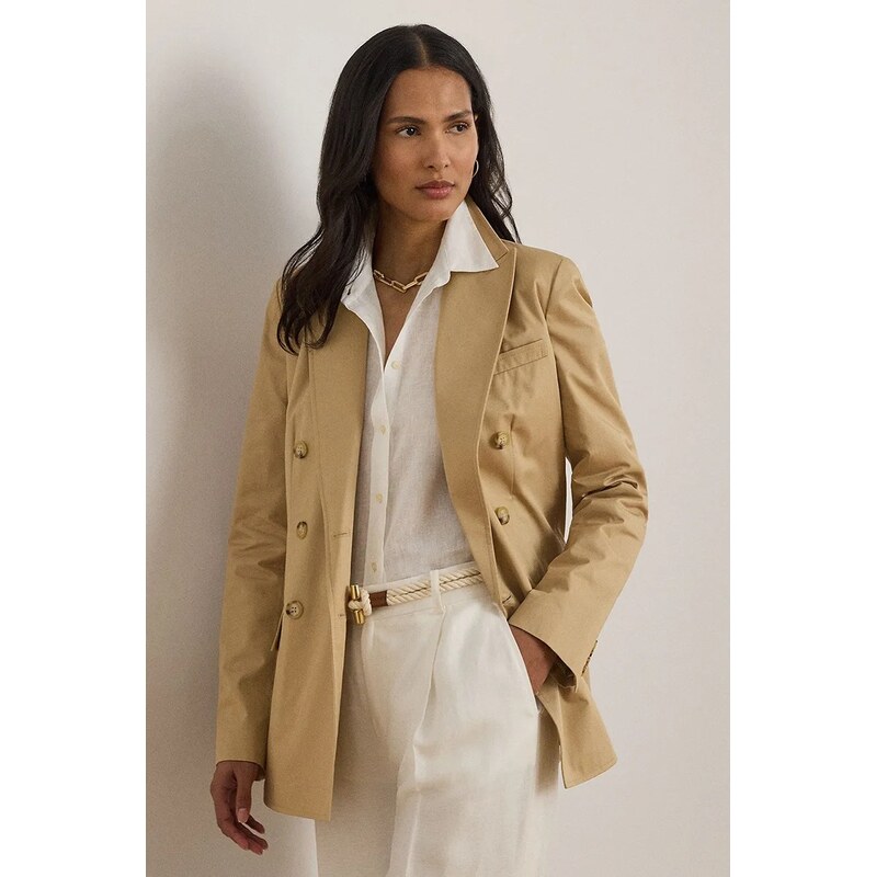 Lauren Ralph Lauren dvouřadé sako ženské bavlněné 114510320