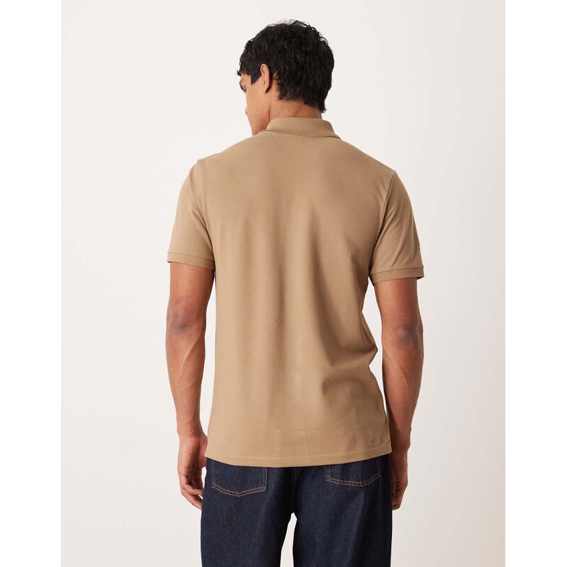 ASOS DESIGN Essentials regular fit polo in brown pique