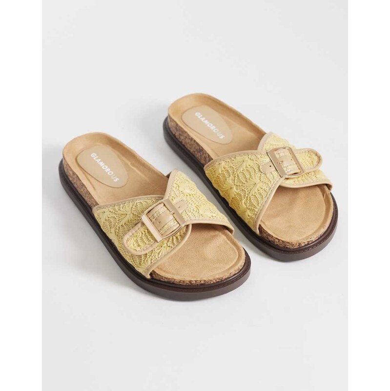Glamorous flat woven sandals in natural-Neutral 115517029