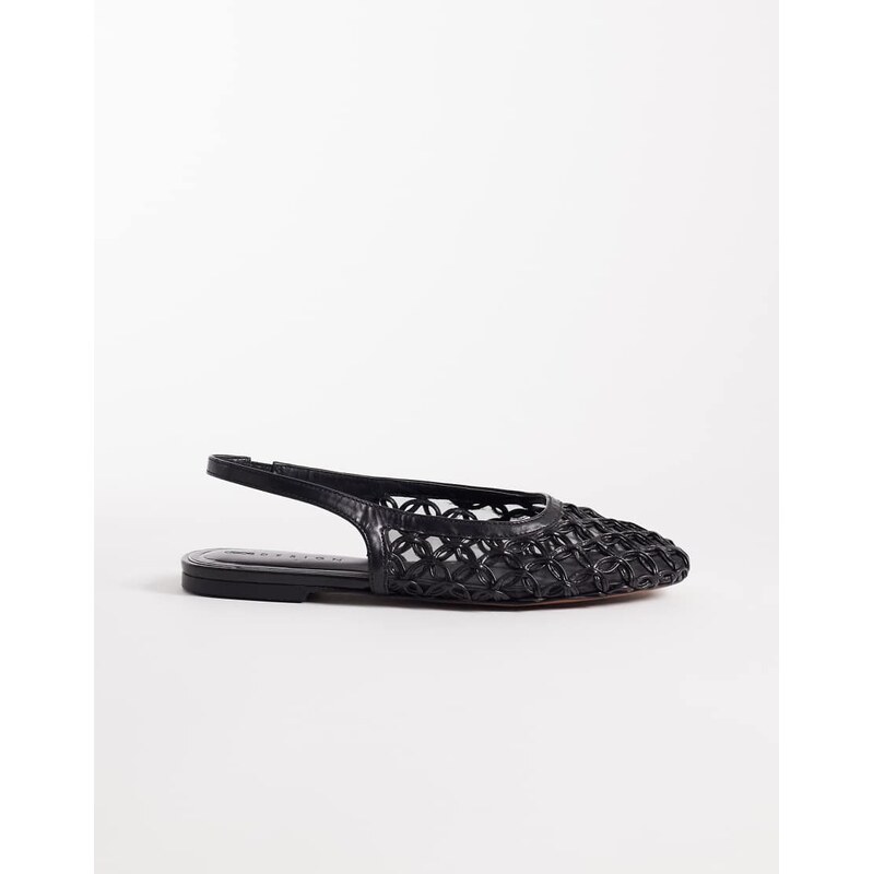 ASOS DESIGN Lure weave detail slingback ballets in black 115517350