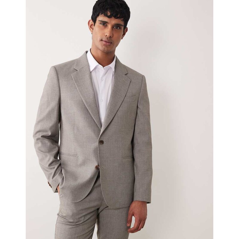ASOS DESIGN slim suit jacket in grey melange