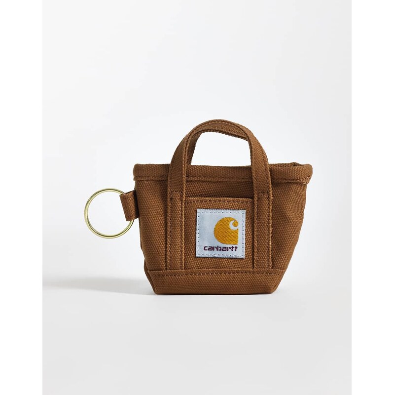 Carhartt WIP mini tote bag keyring in brown 114492091