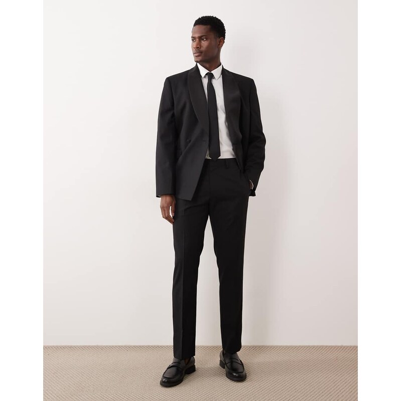 ASOS DESIGN slim suit trouser with tonal micro checkerboard