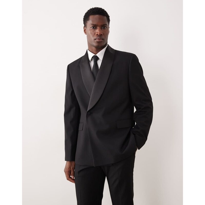 ASOS DESIGN slim suit jacket with tonal micro checkerboard weave