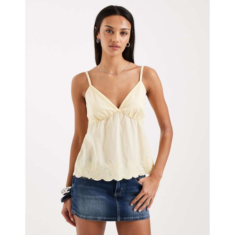 Hollister sequin scallop hem cami top in yellow 114494842