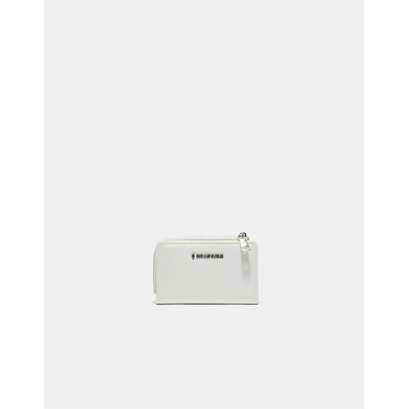 Stradivarius Leather effect card holder in white 114492251