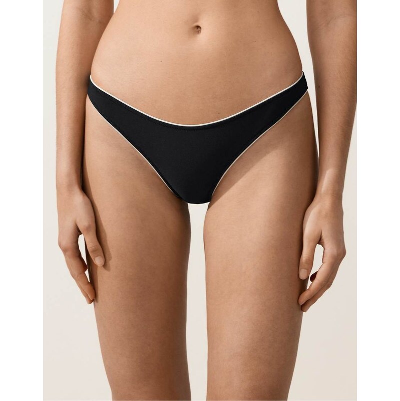 OYSHO U-cut piping medium-coverage bikini briefs in black 114492270
