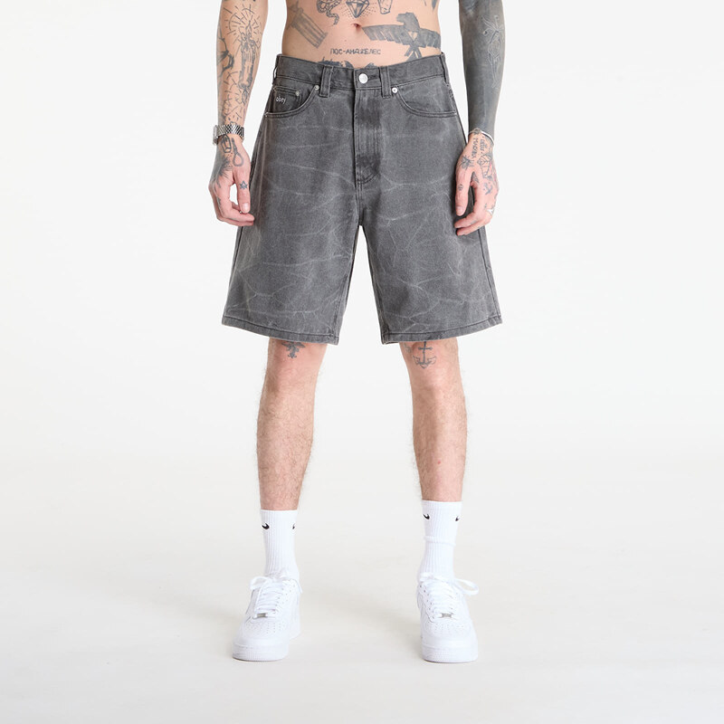 OBEY Clothing Šortky OBEY Bigwig Baggy Denim Short Black Wrinkle