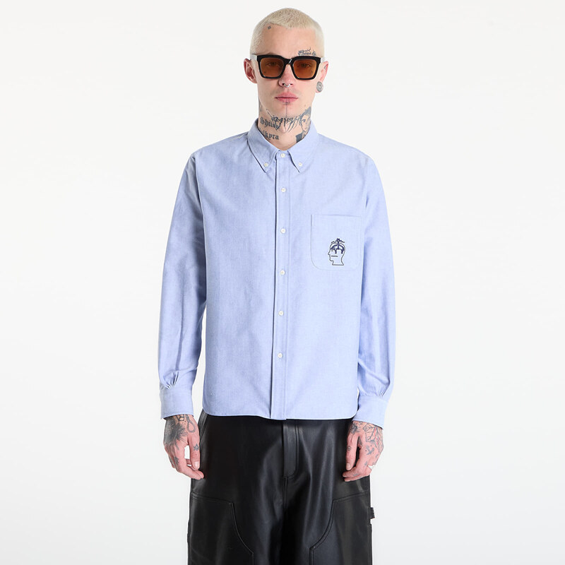 Košile Brain Dead BBC Selvedge Oxford Button Up Bl XL 114493202