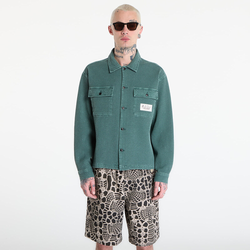 Košile Brain Dead Waffle Button Front Shirt Pin L 114493237