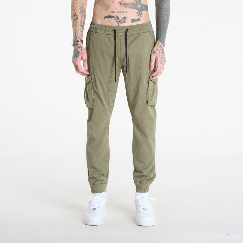 Kalhoty Alpha Industries Cotton Twill Jogger Vintage Green L