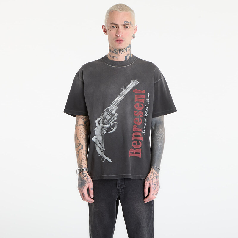 Tričko REPRESENT Loaded With Love T-Shirt UNISEX Stained Black