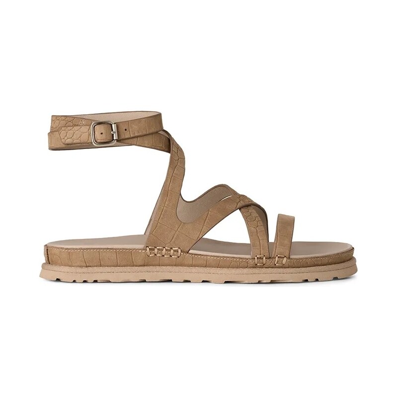 Kožené sandály UGG W Goldengaze Embossed Ankle Wrap 114492854