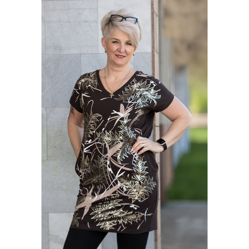 Relevance Fashion Tunika MARKÉT [A1280] Barva: čokoládová,