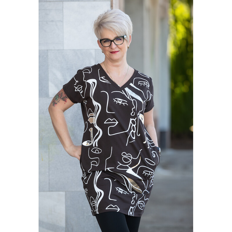 Relevance Fashion Tunika BOSA [A1280] Barva: čokoládová,