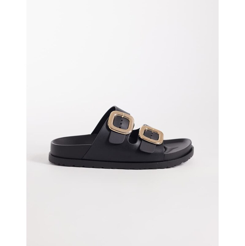 London Rebel Astra double buckle sandals in black 115517871