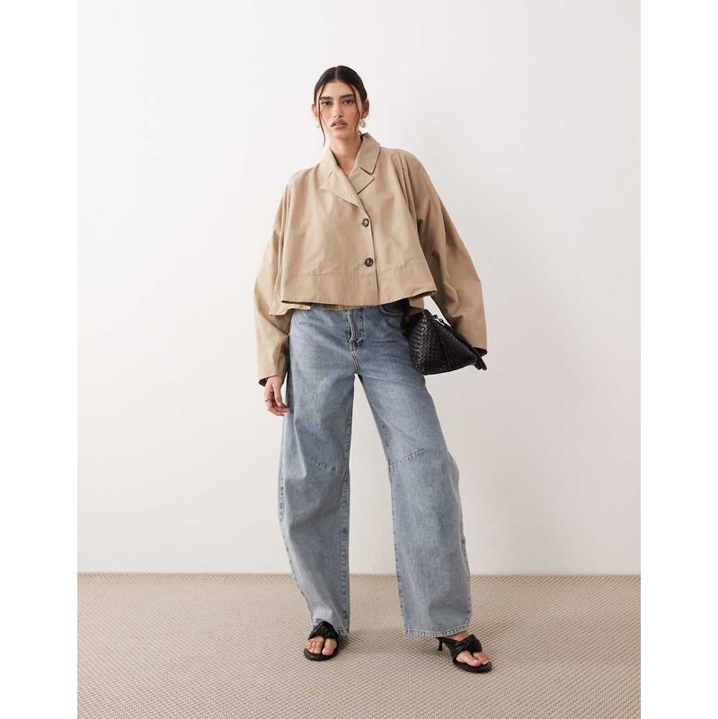 ARRANGE co-ord cropped trench coat in tan-Neutral 114708772