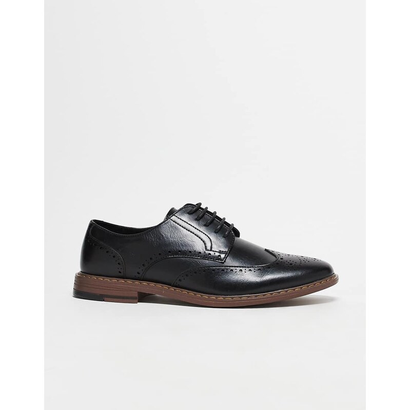 ASOS DESIGN lace up brogue in black