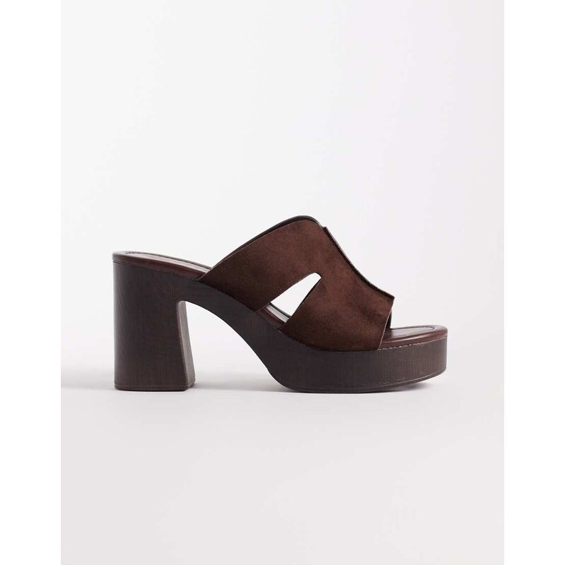 ASOS DESIGN Hamlet cut out detail platform heeled mules in