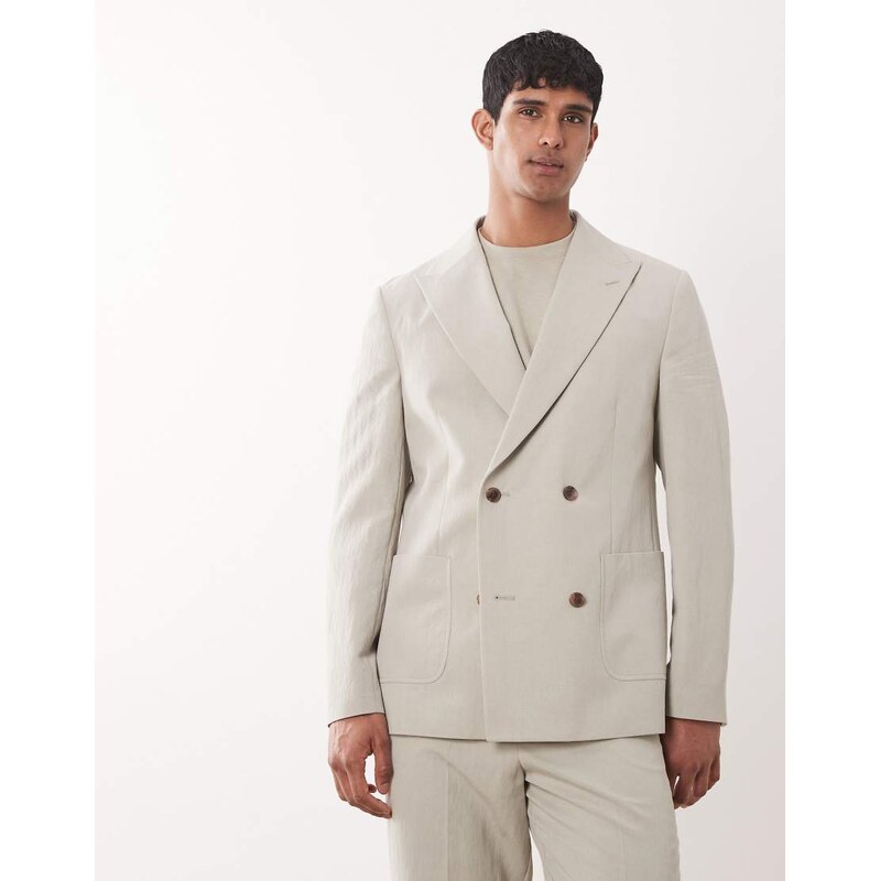 ASOS DESIGN double breasted regular suit blazer in sage green