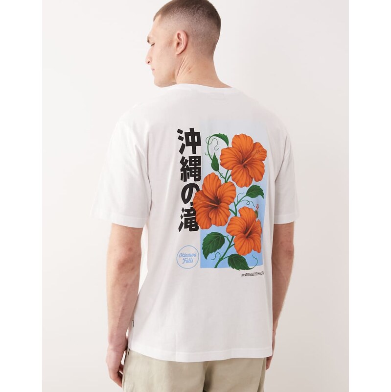 ONLY & SONS oversized t-shirt with red floral back print in