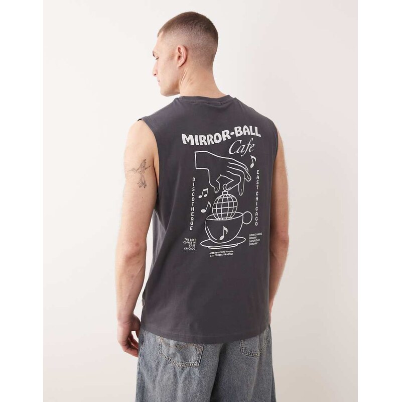 ONLY & SONS oversized vest with mirrorball back print in